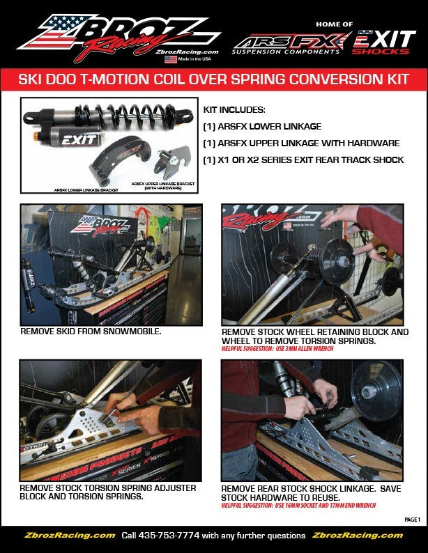 Ski Doo XM-Rev-Gen4 T-Motion Coil Over Shock Conversion Kit
