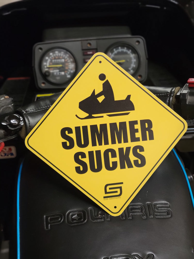 9" Aluminum Summer Sucks Sign