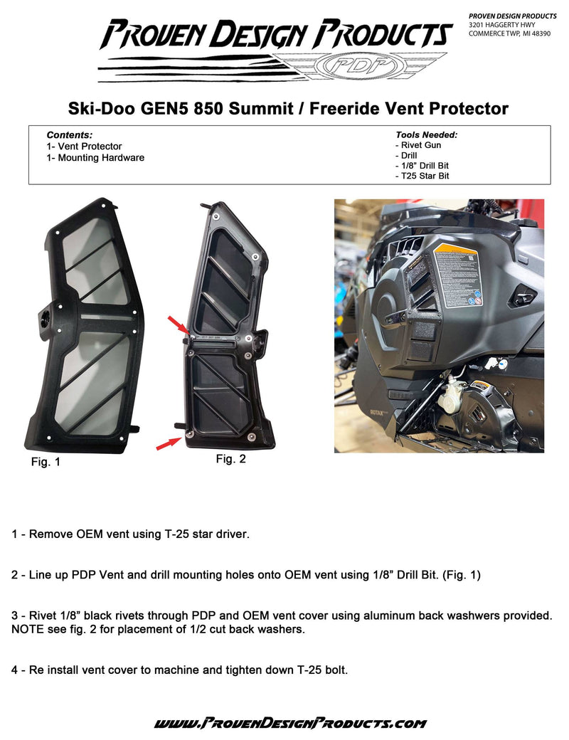 Proven Design Products Ski Doo Gen 5 Vent Protectors