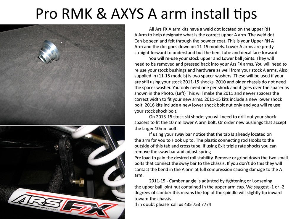 Z-Broz Polaris Axys 36" A-arms