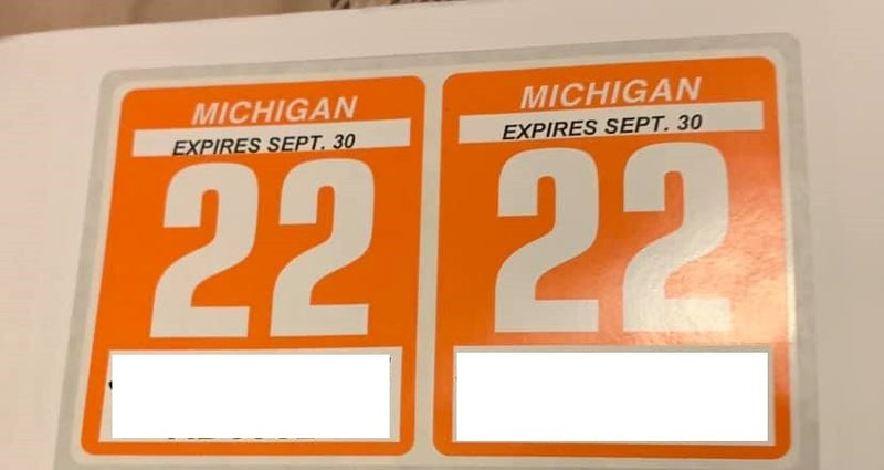 Michigan Snowmobile Registration Plates (Set)
