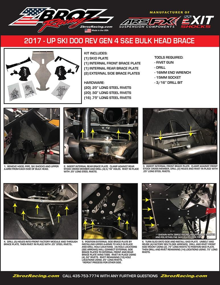 Z-Broz Ski Doo Gen 4/Gen 5 S & E Module Brace